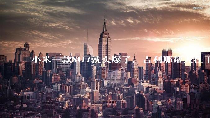 小米一款SU7就卖爆了，吉利那帮人在干啥事？