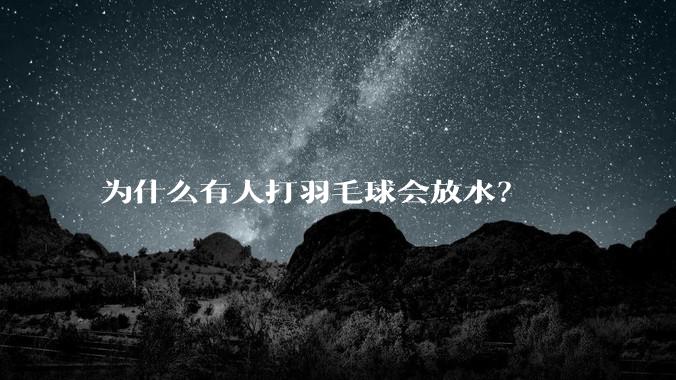 为什么有人打羽毛球会放水？